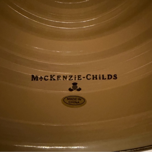 MACKENZIE CHILDS Flower Market/ Courtly Check Large Pedestal Platter ✨Price Firm - Picture 5 of 7